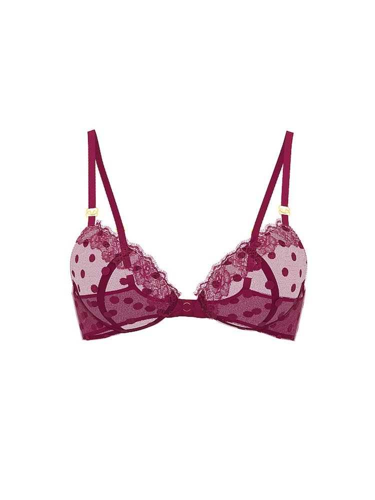 Victoria's Secret Fresh Jam Red Dot Unlined Demi Sheer Bra - Image 2 of 2