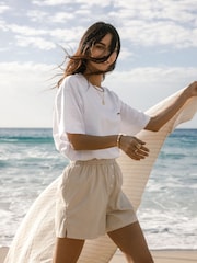 لون طبيعي - Chelsea Peers Cotton Poplin Stripe Shorts - صورة 4 من 5