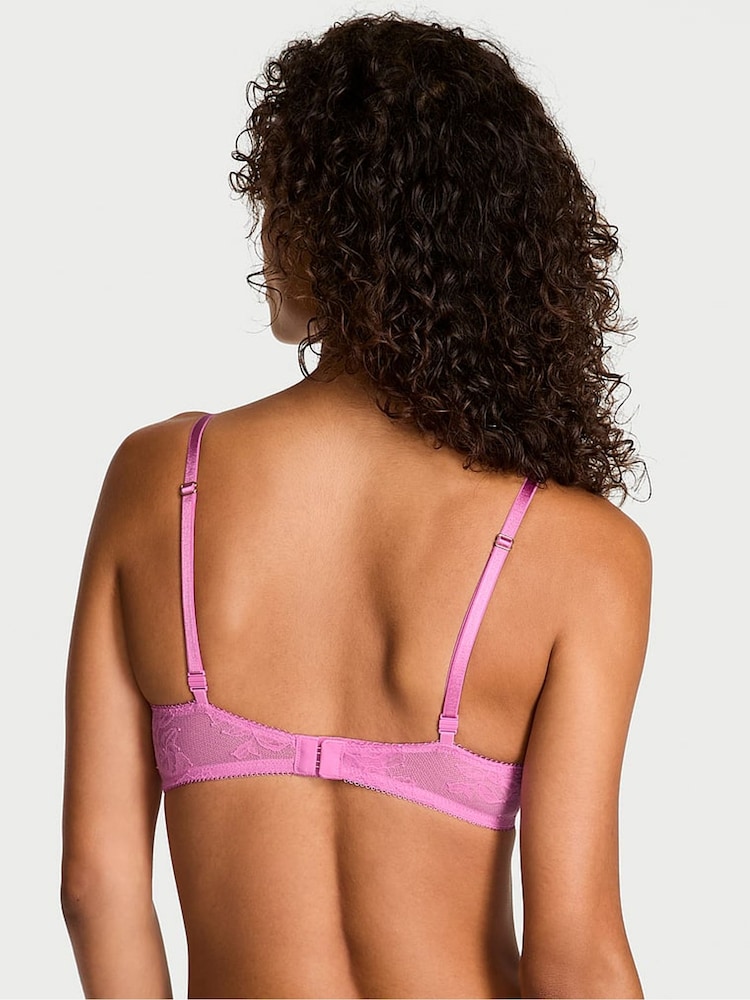 Victoria's Secret Playful Rose Pink Add 2 Cups Push Up Bombshell Lace Bra - Image 2 of 3 Victoria's Secret Playful Rose Pink Add 2 Cups Push Up Bombshell Lace Bra - Image 2 of 3