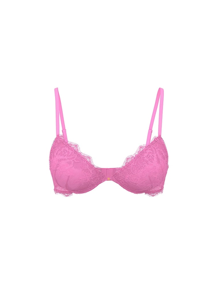 Victoria's Secret Playful Rose Pink Add 2 Cups Push Up Bombshell Lace Bra - Image 3 of 3