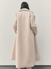 Nothing Ordinary Cream Faux Shearling Maxi Car Coat - Image 5 of 8