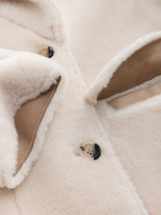 Nothing Ordinary Cream Faux Shearling Maxi Car Coat - Image 8 of 8