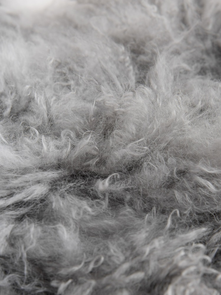 Nothing Ordinary Grey Mongolian Shearling Jacket - Image 2 of 3