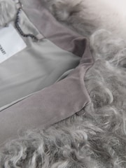 Nothing Ordinary Grey Mongolian Shearling Jacket - Image 3 of 3