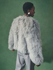 Nothing Ordinary Grey Sheepskin Shearling Jacket - Image 4 of 8
