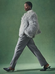Nothing Ordinary Grey Sheepskin Shearling Jacket - Image 5 of 8