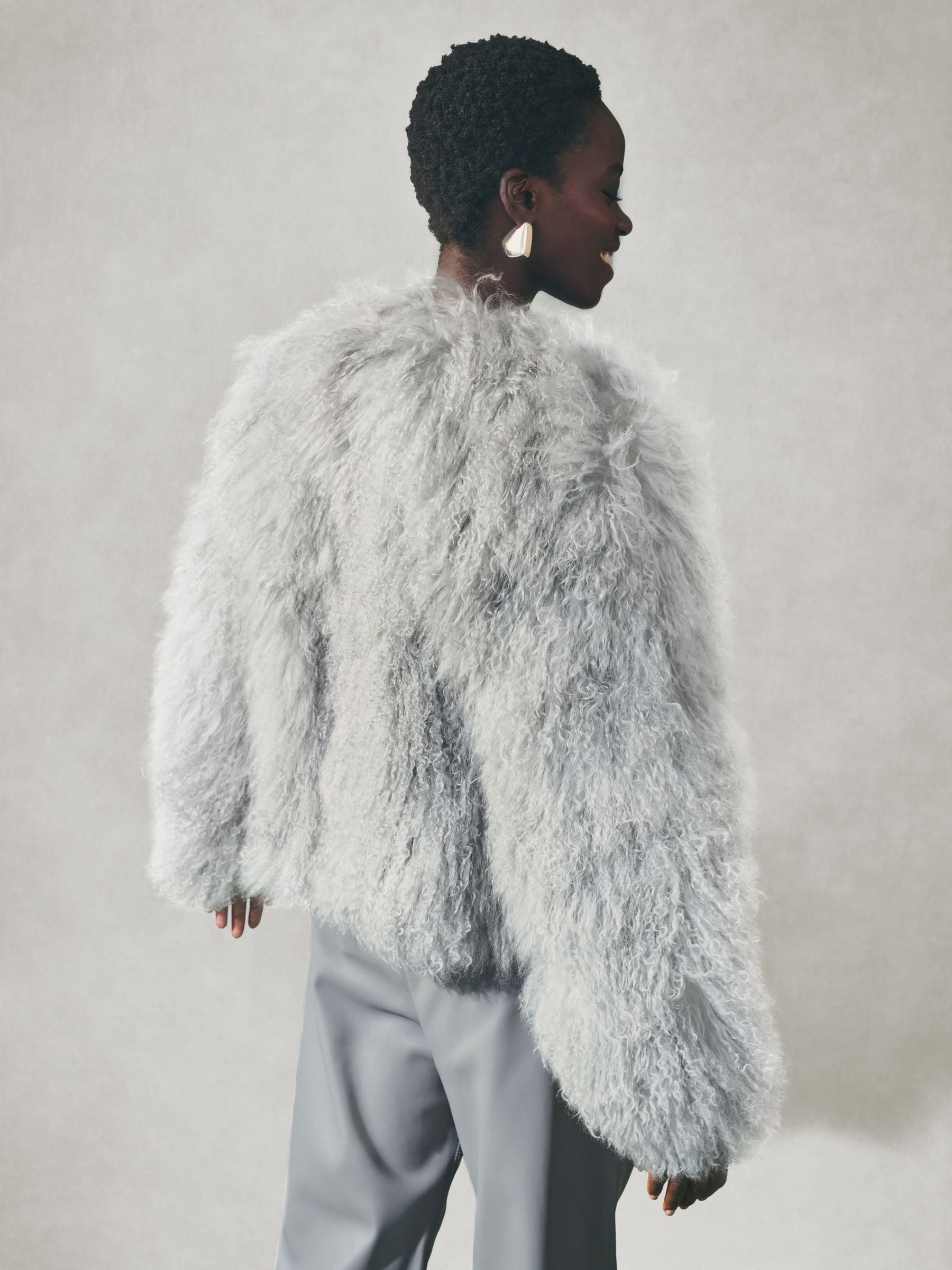 Buy Nothing Ordinary Grey Sheepskin Fur Effect Jacket from Next USA