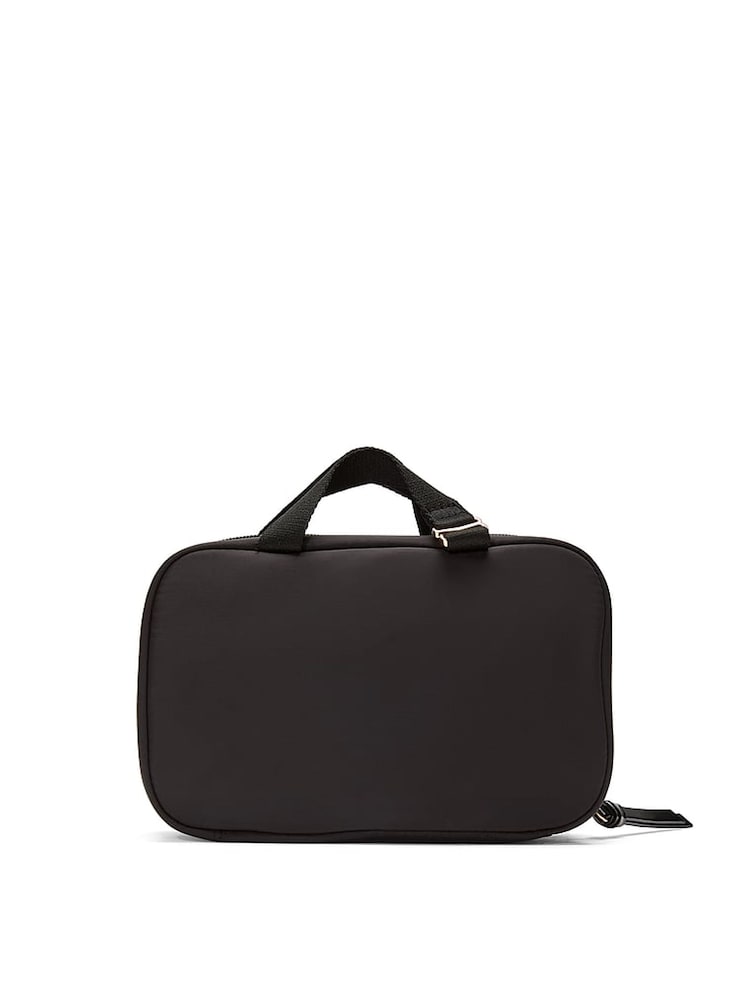 Victoria's Secret Black V Quilt Travel Makeup Bag - Image 2 of 3 Victoria's Secret Black V Quilt Travel Makeup Bag - Image 2 of 3