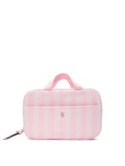 Victoria's Secret Iconic Stripe Pink Travel Makeup Bag - Image 1 of 3