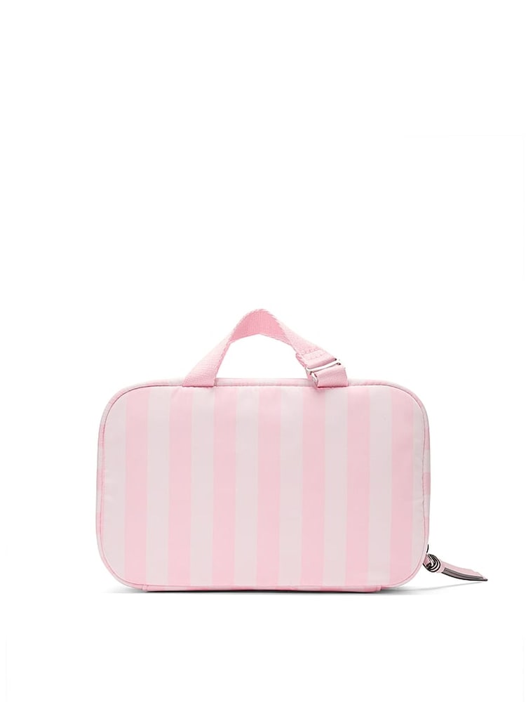 Victoria's Secret Iconic Stripe Pink Travel Makeup Bag - Image 2 of 3