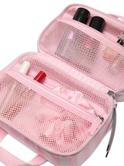 Victoria's Secret Iconic Stripe Pink Travel Makeup Bag - Image 3 of 3
