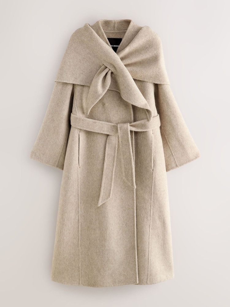 Nothing Ordinary Oatmeal Wool Rich Shawl Maxi Coat - Image 1 of 5