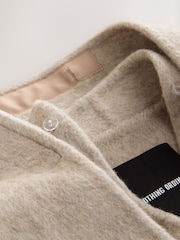 Nothing Ordinary Oatmeal Wool Rich Shawl Maxi Coat - Image 4 of 5