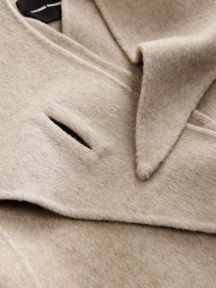 Nothing Ordinary Oatmeal Wool Rich Shawl Maxi Coat - Image 5 of 5