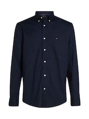 Tommy Hilfiger Blue Regular Fit Flex Poplin Shirt - Image 5 of 6