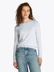 Tommy Hilfiger Fine Knit Jersey V-Neck Jumper - Imagem 1 de 6