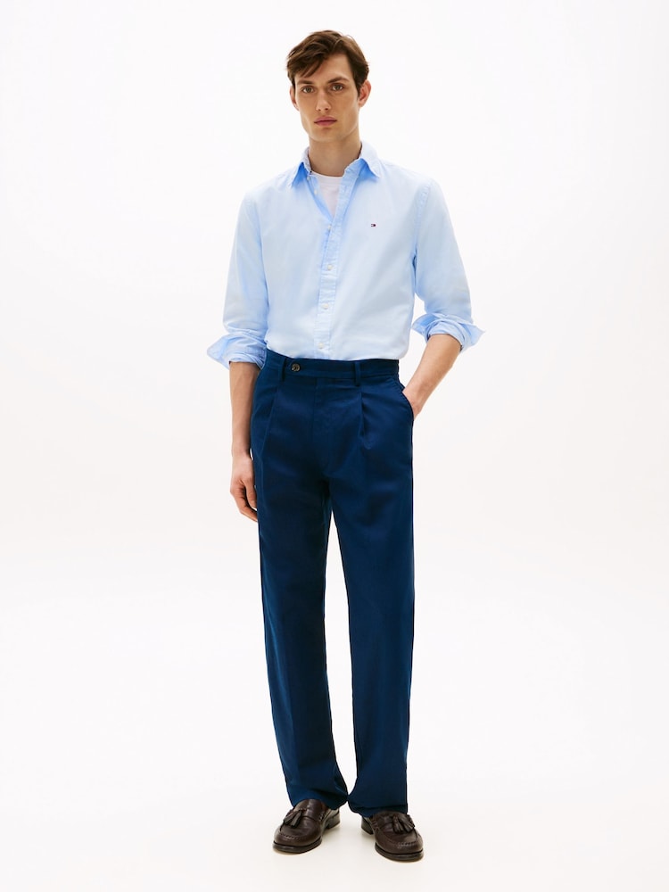 Tommy Hilfiger Blue Regular Fit Flex Poplin Shirt - Image 1 of 5
