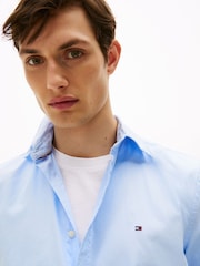 Tommy Hilfiger Blue Regular Fit Flex Poplin Shirt - Image 4 of 5