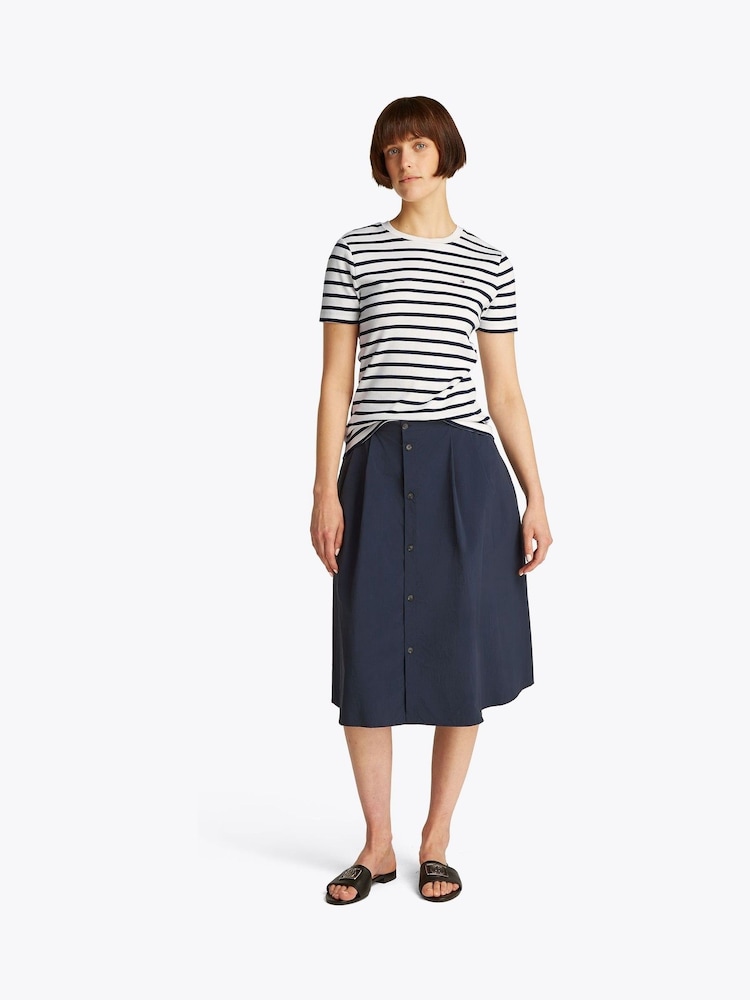 Tommy Hilfiger Blue Slim Crew Neck T-Shirt - Image 2 of 6 Tommy Hilfiger Blue Slim Crew Neck T-Shirt - Image 2 of 6