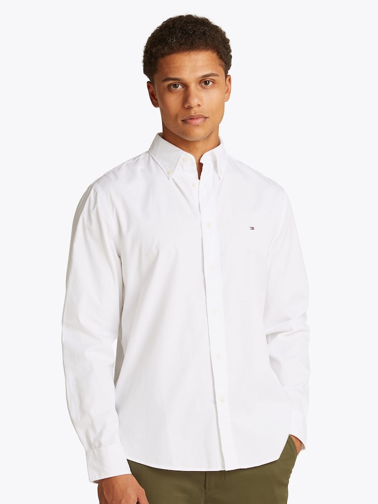 Tommy Hilfiger White Regular Fit Flex Poplin Shirt - Image 1 of 7