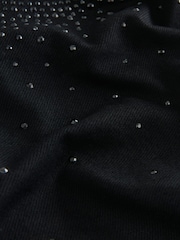 Black Embellished Pocket Denim Mini Skirt - Image 7 of 8