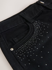 Black Embellished Pocket Denim Mini Skirt - Image 8 of 8