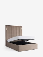 Soft Velvet Mink Brown Mayfair Tall Upholstered Ottoman Storage Bed Frame - Image 10 of 10