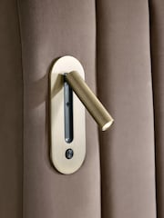 Soft Velvet Mink Brown Mayfair Tall Upholstered Ottoman Storage Bed Frame - Image 5 of 6