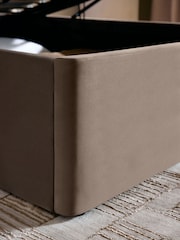Soft Velvet Mink Brown Mayfair Tall Upholstered Ottoman Storage Bed Frame - Image 8 of 10