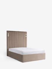 Soft Velvet Mink Brown Mayfair Tall Upholstered Ottoman Storage Bed Frame - Image 9 of 10