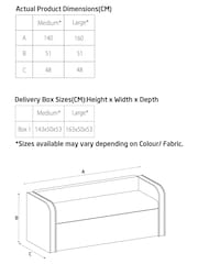 Linen Look Leopard Oyster Natural Myla Wood and Upholstered Storage Ottoman Bench - Image 3 of 8