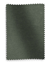 Soft Twill Forest Green and Smoked Oak Effect Wren Wooden Scallop Wave Bed Frame - Image 10 of 10