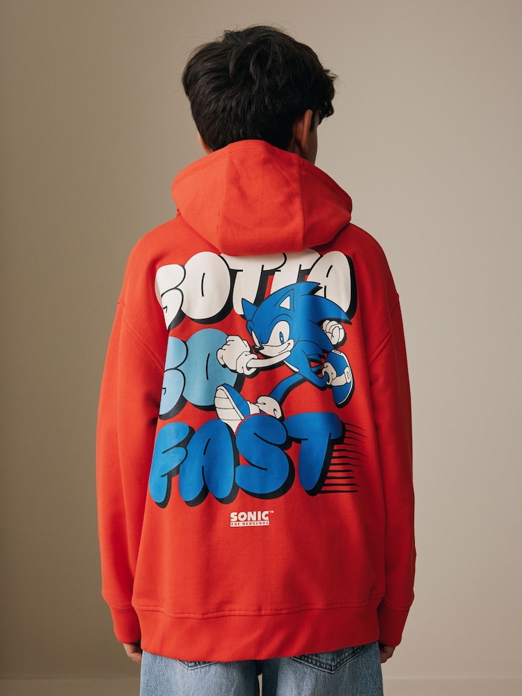 أحمر - هودي سونيك بسحاب كامل (3-16سنة) - Image 1 of 4