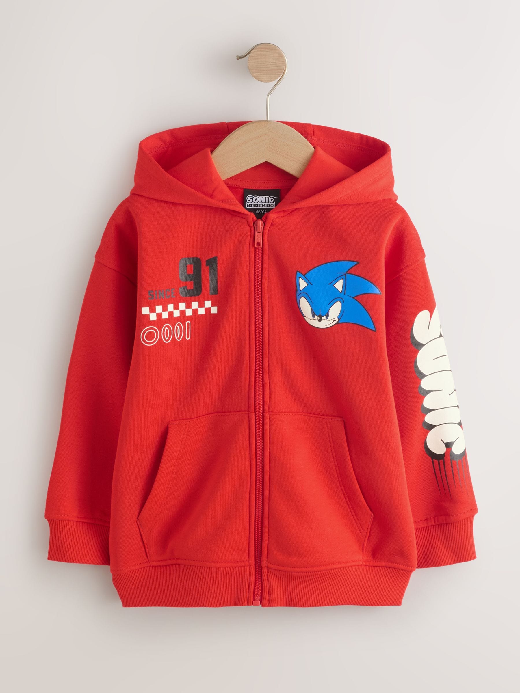 Buy Red Sonic Zip Through Hoodie (3-16yrs) from Next USA