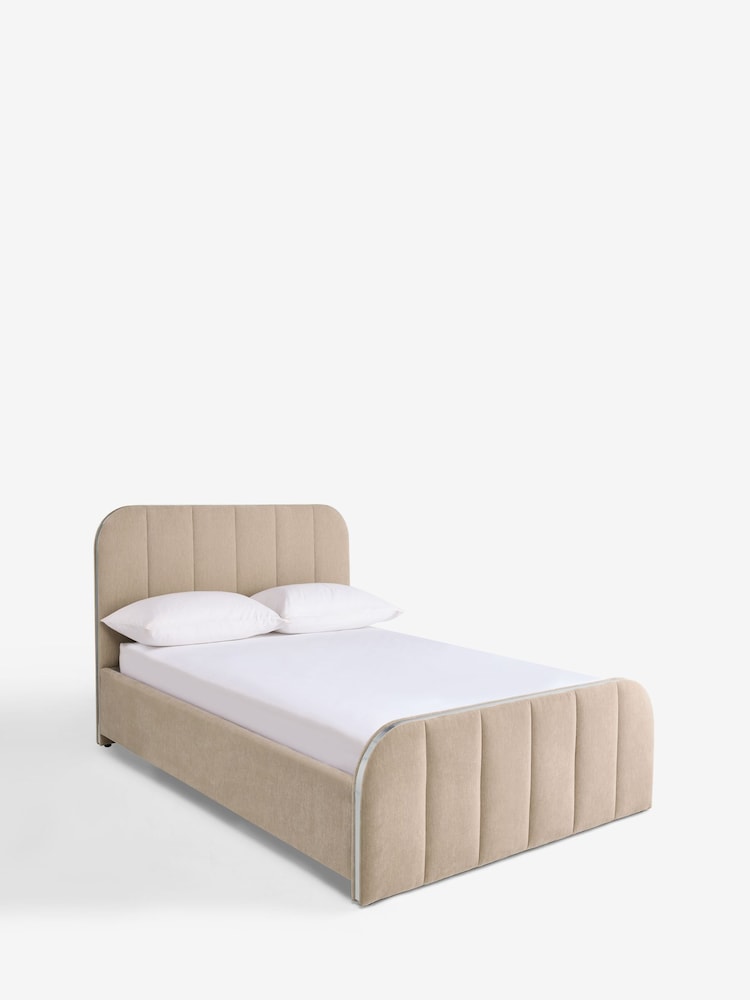 Relaxed Chenille Light Natural Mia Upholstered Ottoman Storage Bed Frame - Image 5 of 5 Relaxed Chenille Light Natural Mia Upholstered Ottoman Storage Bed Frame - Image 5 of 5