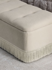 Soft Twill Oyster Natural Storage Ottoman Blanket Box - Image 3 of 10