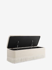 Soft Twill Oyster Natural Storage Ottoman Blanket Box - Image 7 of 10