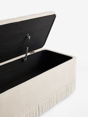 Soft Twill Oyster Natural Storage Ottoman Blanket Box - Image 9 of 10