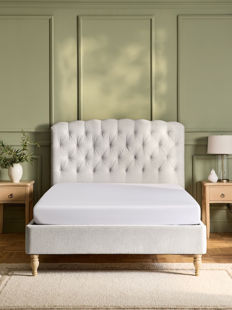 Tweedy Plain Light Natural Farringdon Upholstered Bed Ottoman Frame - Image 2 of 7