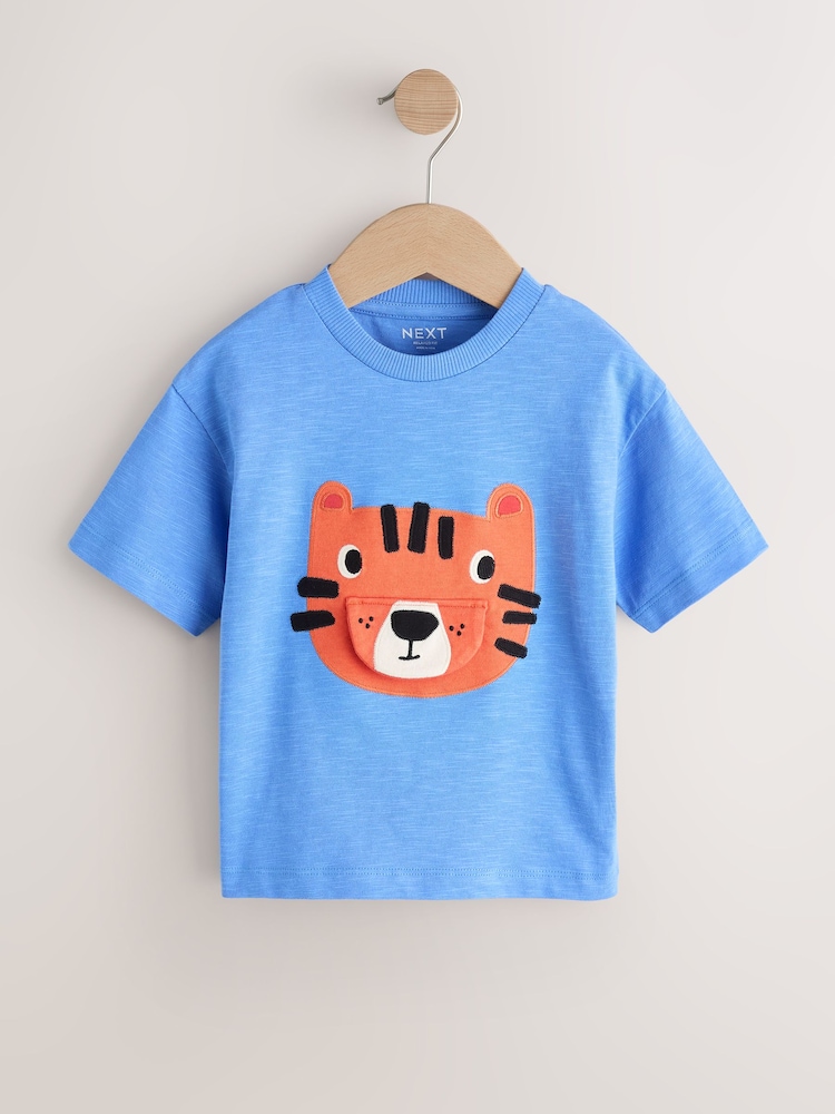 أزرق شكل جلد نمر - Short Sleeve Interactive T-Shirt (3mths-7yrs) - صورة 1 من 4 أزرق شكل جلد نمر - Short Sleeve Interactive T-Shirt (3mths-7yrs) - صورة 1 من 4