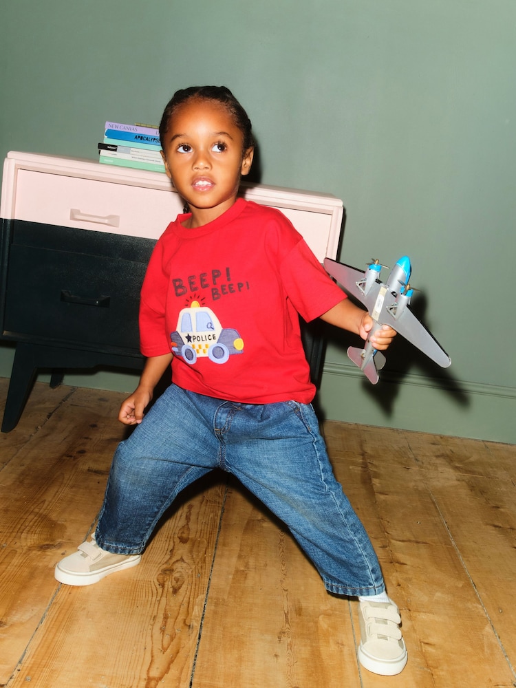 Red Police Car - تيشرت بكُم قصير وبتصميم مزخرف (3 شهور-7 سنوات) - صورة 2 من 7 Red Police Car - تيشرت بكُم قصير وبتصميم مزخرف (3 شهور-7 سنوات) - صورة 2 من 7