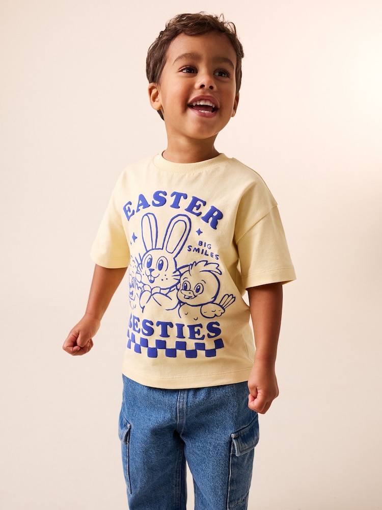 Yellow Short Sleeve Easter Graphic T-Shirt (3mths-7yrs) - Image 1 of 8