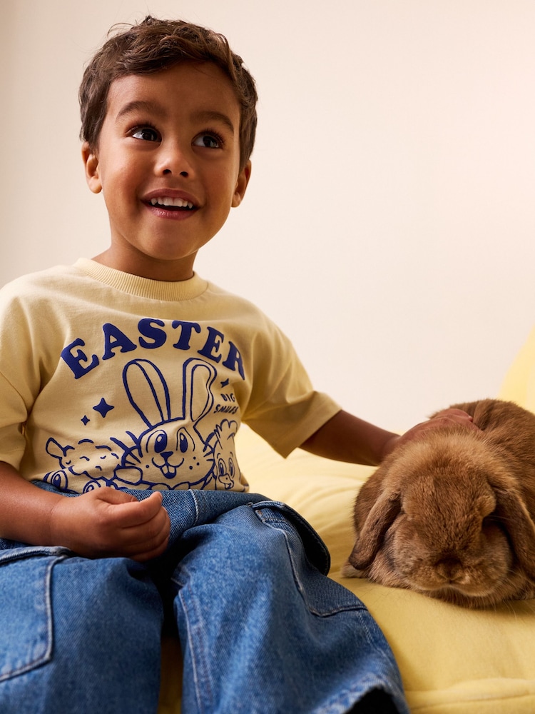 Yellow Short Sleeve Easter Graphic T-Shirt (3mths-7yrs) - Image 2 of 8