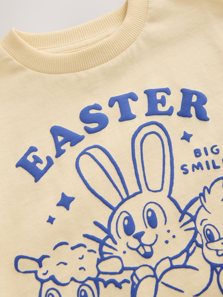 Yellow Short Sleeve Easter Graphic T-Shirt (3mths-7yrs) - Image 8 of 8