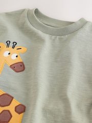 Grün/Giraffe - Kurzärmeliges T-Shirt mit Applikationen (3 Monate - 7 Jahre) - Bild 6 von 7