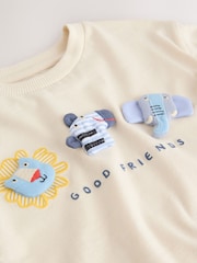 Neutral Safari Animals Short Sleeve 3D Padded T-Shirt (3mths-7yrs) - Image 4 of 4