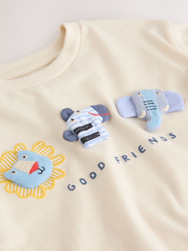 Neutral Safari Animals Short Sleeve 3D Padded T-Shirt (3mths-7yrs) - Image 4 of 4 Neutral Safari Animals Short Sleeve 3D Padded T-Shirt (3mths-7yrs) - Image 4 of 4