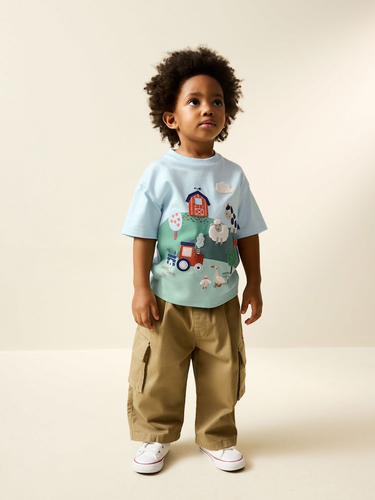 Green/Blue Farm - تيشرت بكُم قصير وبتصميم مزخرف (3 شهور-7 سنوات) - صورة 2 من 7 Green/Blue Farm - تيشرت بكُم قصير وبتصميم مزخرف (3 شهور-7 سنوات) - صورة 2 من 7