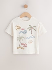 Neutral Beach Palms - 短袖貼花 T 裇（3 個月-7 歲） - 圖片 1，共 4
