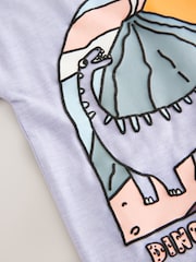 Purple Dinosaur Short Sleeve Graphic T-Shirt (3mths-7yrs) - Image 4 of 4